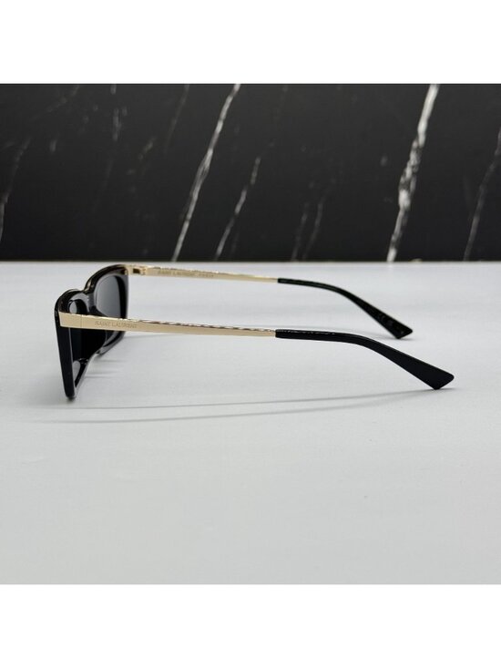 NWT Saint Laurent SL766/F 001 Black Gold Unisex Sunglasses Authentic main image 7